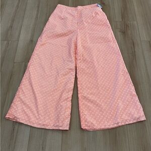NWT Indya Peach Wide Leg Pants Medium Elastic Waist Pockets